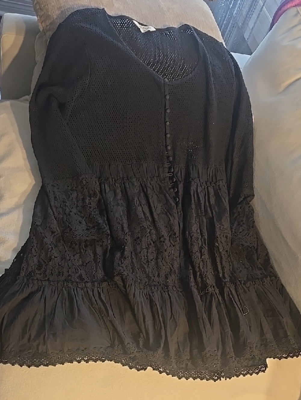 JDL Black Lace &  Boho Tunic Dress